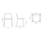 Chaise empilable en bois avec assise en velours fabriquée en Italie, 2 pièces - Leipzig Viadurini