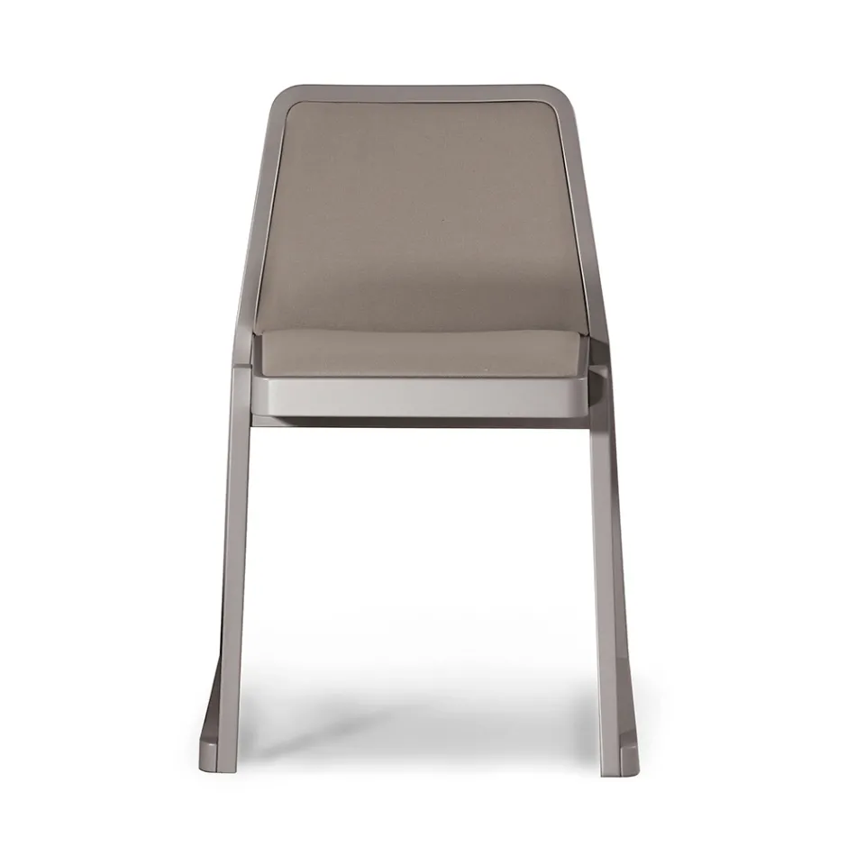 Chaise empilable en bois avec assise en velours fabriquée en Italie, 2 pièces - Leipzig Viadurini