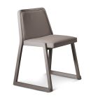 Chaise empilable en bois avec assise en velours Made in Italy, 2 pièces - Leipzig Viadurini
