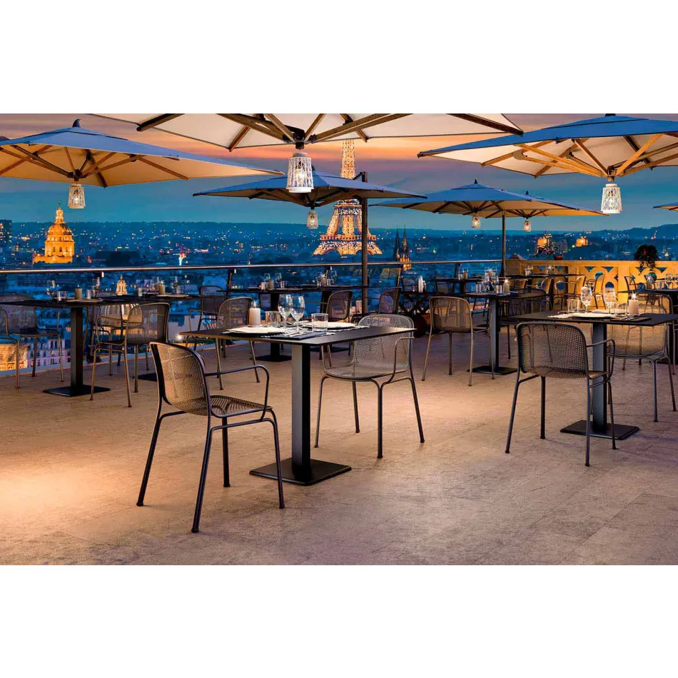 Chaise empilable d'extérieur en métal Made in Italy, 4 pièces - Verna Viadurini