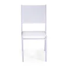 Chaise empilable en textilène et structure en aluminium blanc - Pennarello Viadurini