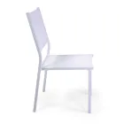 Chaise empilable en textilène et structure en aluminium blanc - Pennarello Viadurini