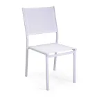 Chaise empilable en textilène et structure en aluminium blanc - Pennarello Viadurini