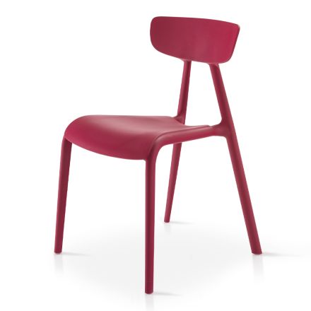 Chaise de salon empilable design moderne en polypropylène 4 pièces - Mulan Viadurini