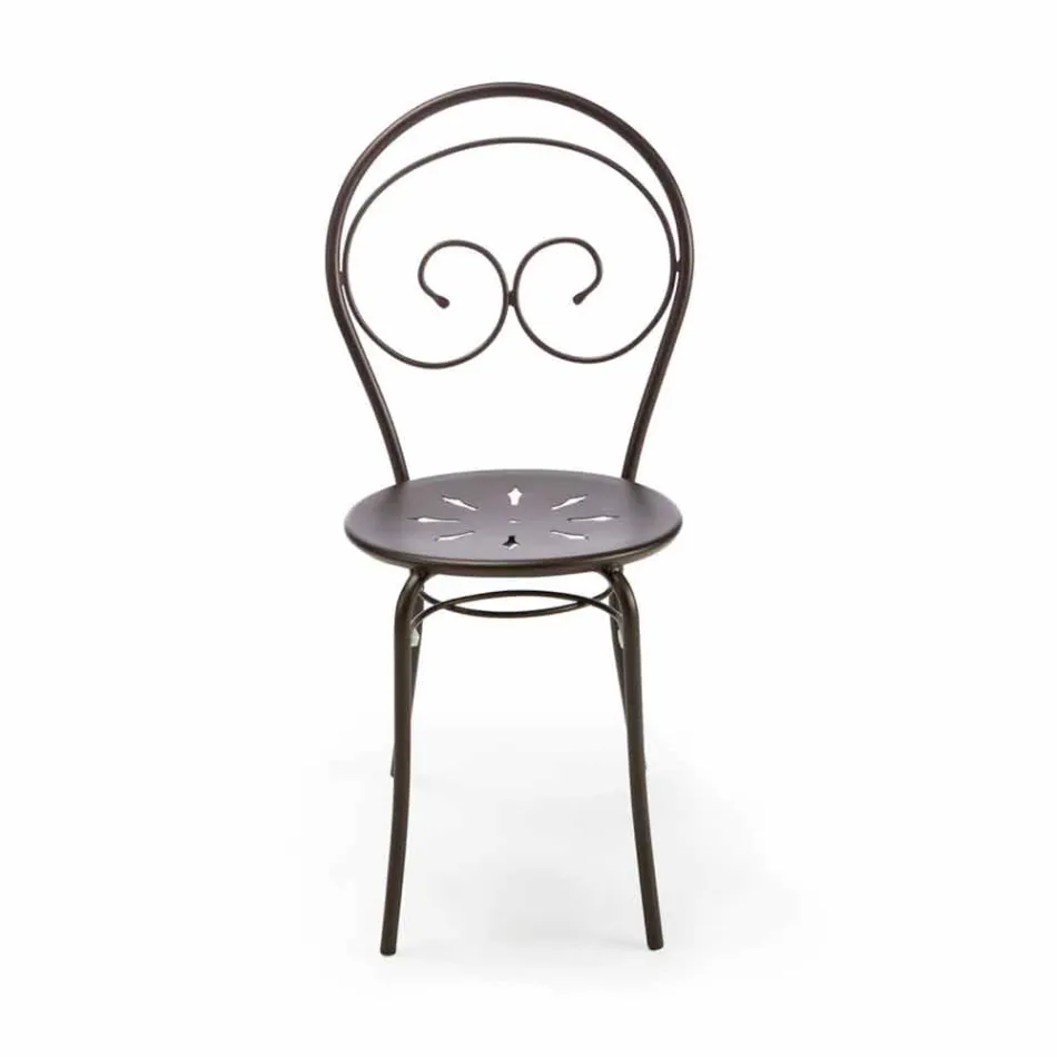 Chaise d'extérieur empilable en métal Made in Italy, 2 pièces - Authority Viadurini