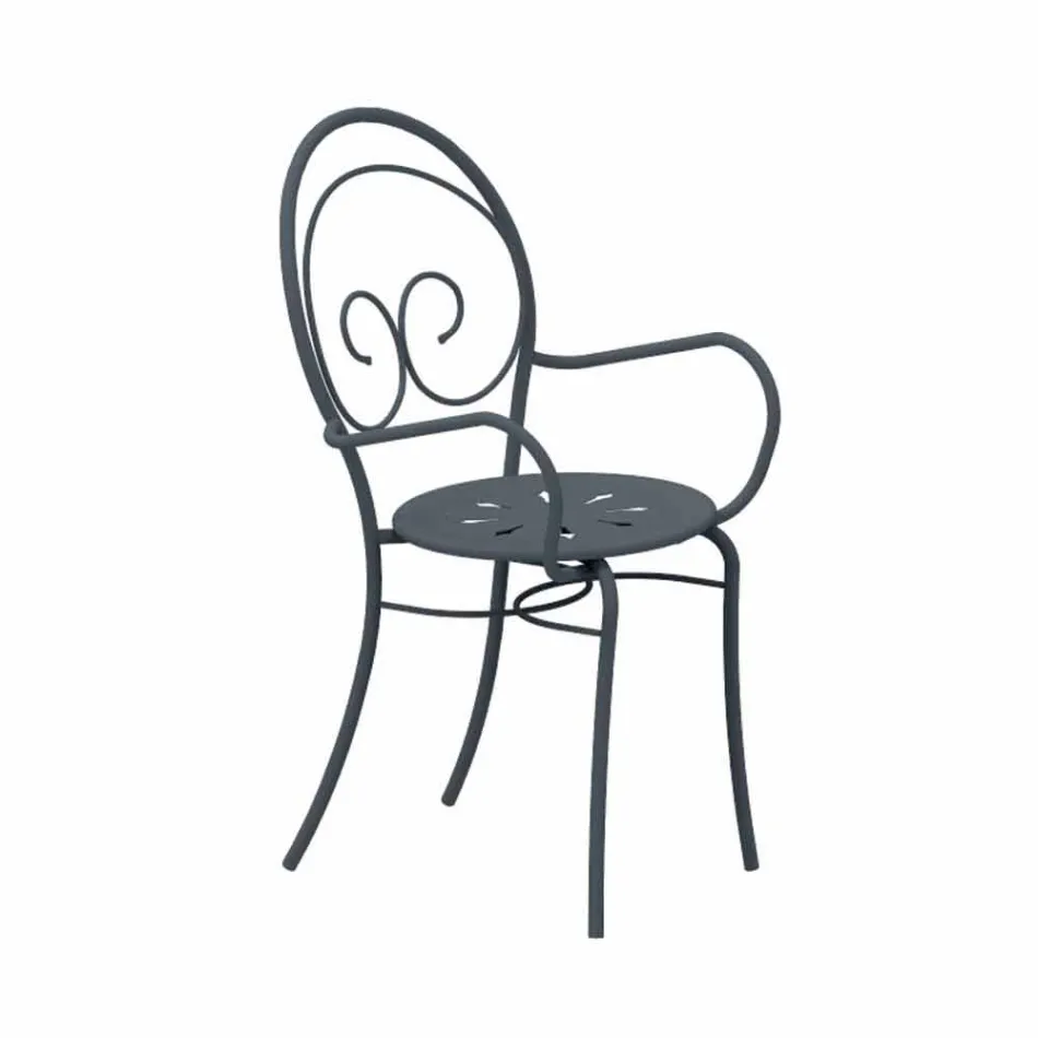 Chaise d'extérieur empilable en métal Made in Italy, 2 pièces - Authority Viadurini