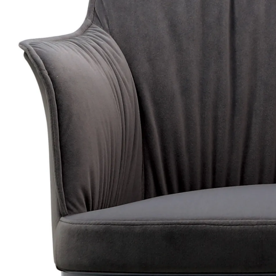 Chaise en acier avec assise recouverte de velours fabriquée en Italie - Arisa Viadurini