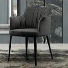 Chaise en acier avec assise recouverte de velours fabriquée en Italie - Arisa Viadurini