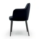 Chaise en acier avec assise recouverte de velours fabriquée en Italie - Arisa Viadurini