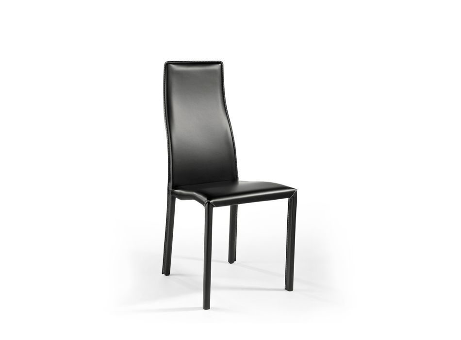 Chaise en aluminium super léger rembourrée en cuir ou en peau de vache, 2 pièces - Cruise Viadurini
