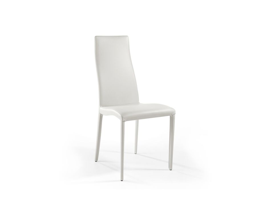 Chaise en aluminium super léger rembourrée en cuir ou en peau de vache, 2 pièces - Cruise Viadurini