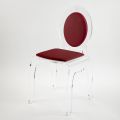 Chaise en Cristal Acrylique Transparent et Ecoleather Blanc ou Rouge - Derbena
