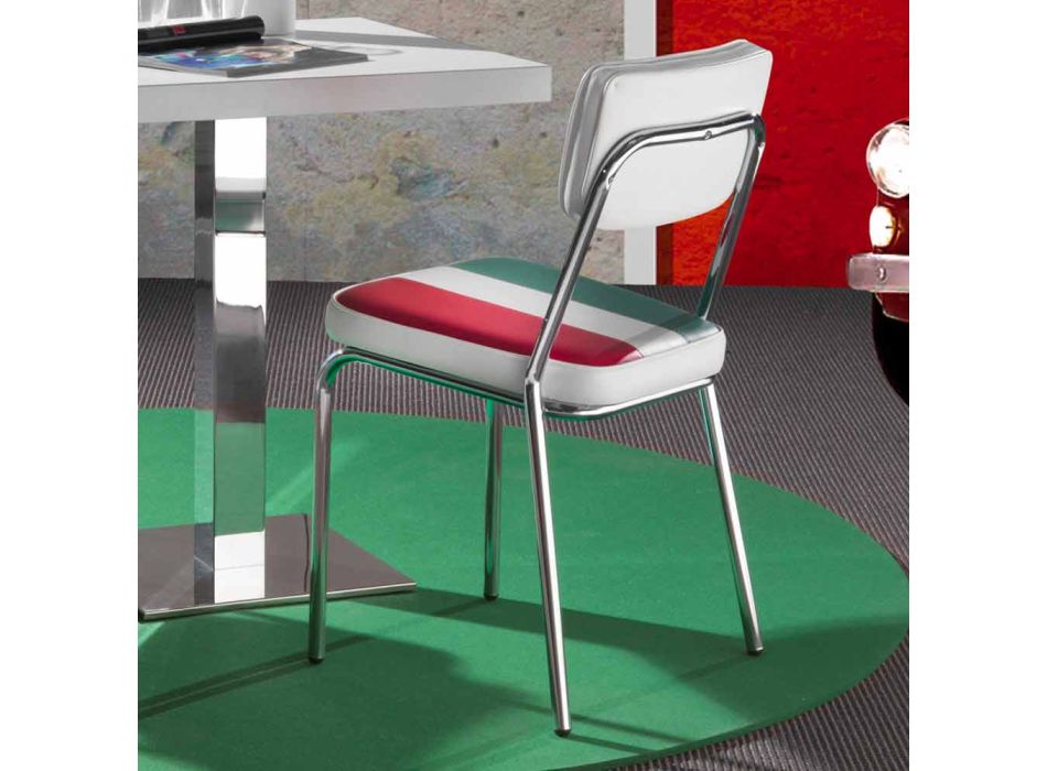 Chaise en éco-cuir avec drapeau italien du design Banda Viadurini