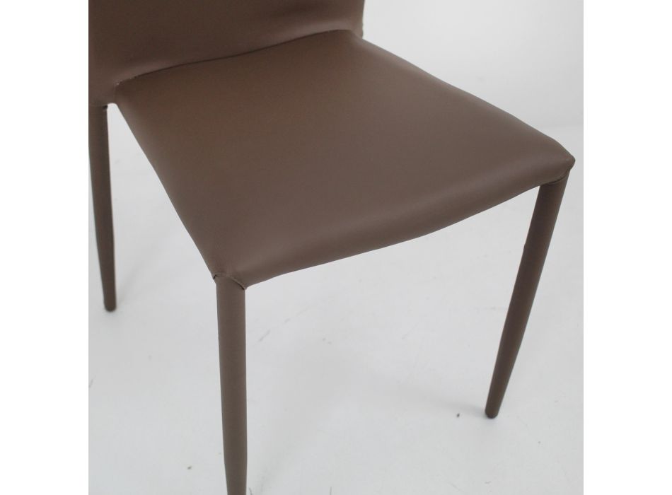 Chaise en éco-cuir au design moderne Desio, pour la cuisine ou la salle à manger Viadurini