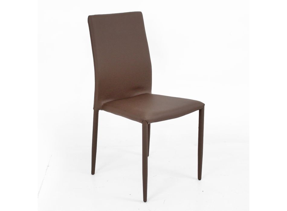 Chaise en éco-cuir au design moderne Desio, pour la cuisine ou la salle à manger Viadurini