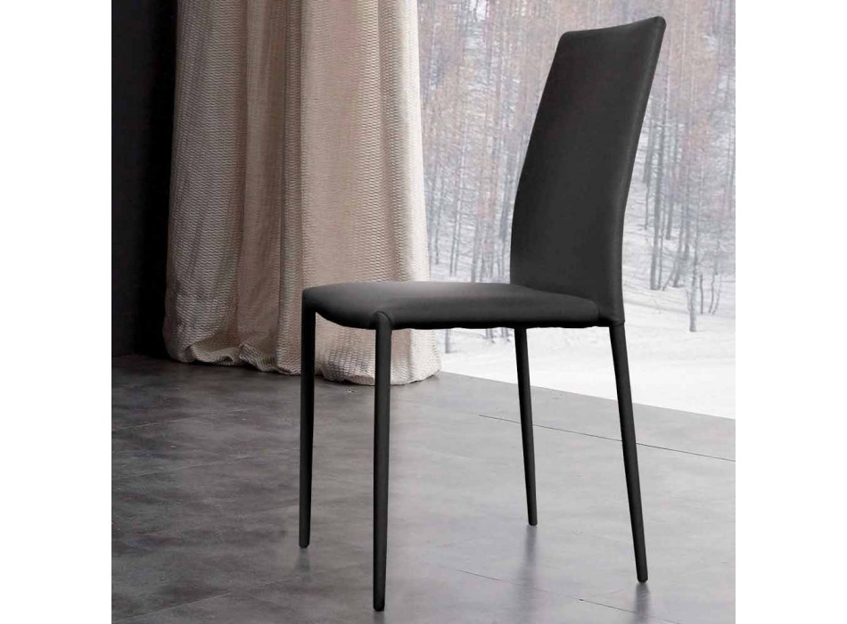 Chaise design moderne en éco-cuir fabriquée en Italie Desio Viadurini