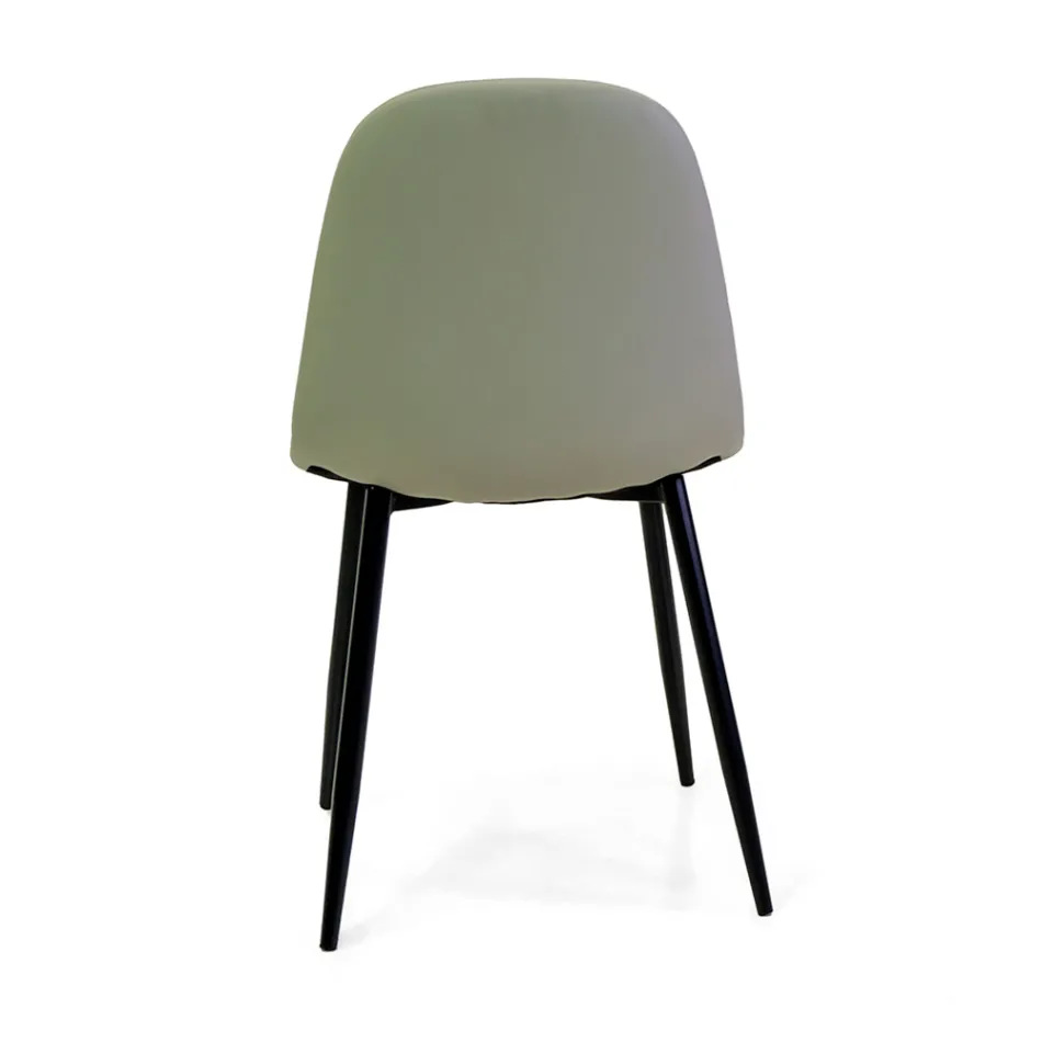 Chaise en éco-cuir avec différentes finitions et structure métallique - Pencil Viadurini