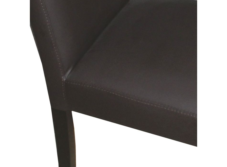 Chaise en similicuir et pieds en hêtre laqué Made in Italy - Jesse Viadurini