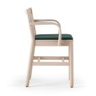 Chaise en hêtre massif avec accoudoirs et assise rembourrée Made in Italy - Nora Viadurini