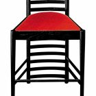 Chaise en Frêne Peint Noir avec Assise en Coton Fabriqué en Italie - Merapio Viadurini