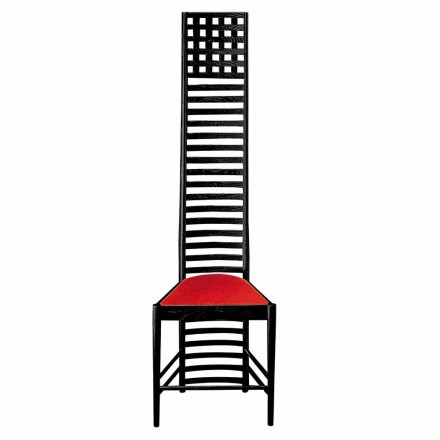 Chaise en Frêne Peint Noir avec Assise en Coton Fabriqué en Italie - Merapio Viadurini