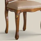 Chaise en bois classique avec tissu rembourré de luxe fabriquée en Italie - Majesty Viadurini