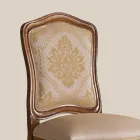Chaise en bois classique avec tissu rembourré de luxe fabriquée en Italie - Majesty Viadurini