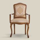 Chaise en bois classique avec tissu rembourré de luxe fabriquée en Italie - Majesty Viadurini