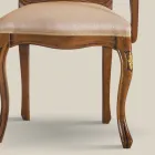 Chaise en bois classique avec tissu rembourré de luxe fabriquée en Italie - Majesty Viadurini