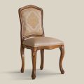 Chaise en bois classique avec tissu rembourré de luxe fabriquée en Italie - Majesty