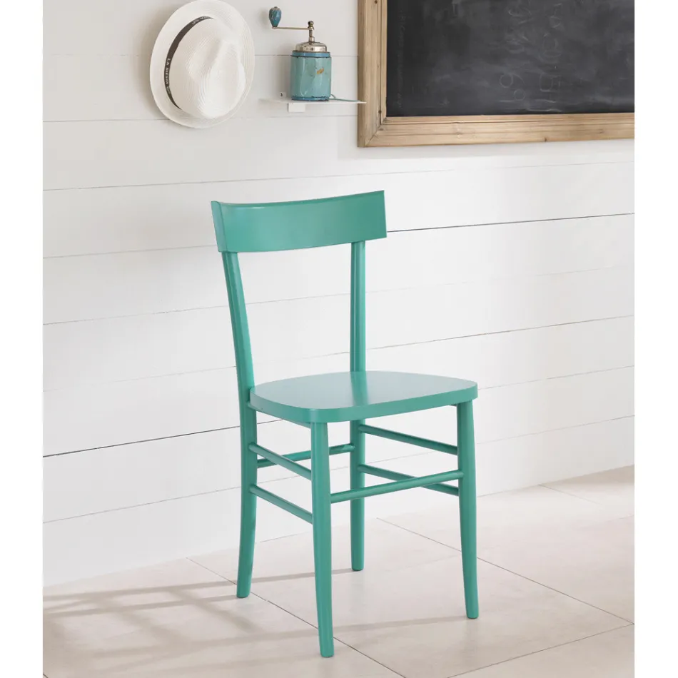 Chaise en bois de hêtre au design moderne 4 pièces - Stella Viadurini