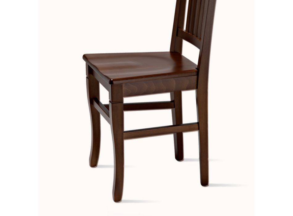 Chaise en bois de hêtre massif Design classique Made in Italy - Ornella Viadurini