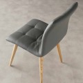 Chaise en bois massif et simili-cuir Viola, de design moderne 