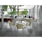 Chaise empilable en métal et polypropylène Made in Italy, 4 pièces - Caramel Viadurini