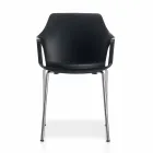 Chaise empilable en métal et polypropylène Made in Italy, 4 pièces - Caramel Viadurini