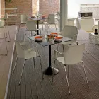 Chaise empilable en métal et polypropylène Made in Italy, 4 pièces - Caramel Viadurini