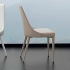 Chaise en métal entièrement recouverte d'éco-cuir Nepitella Viadurini