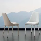 Chaise en métal entièrement recouverte d'éco-cuir Nepitella Viadurini