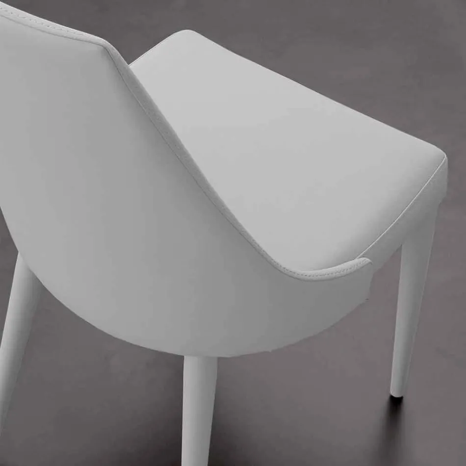 Chaise en métal entièrement recouverte d'éco-cuir Nepitella Viadurini