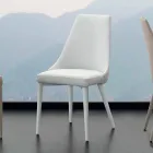 Chaise en métal entièrement recouverte d'éco-cuir Nepitella Viadurini