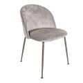 Chaise en métal noir et assise en velours gris Made in Italy - Meredith