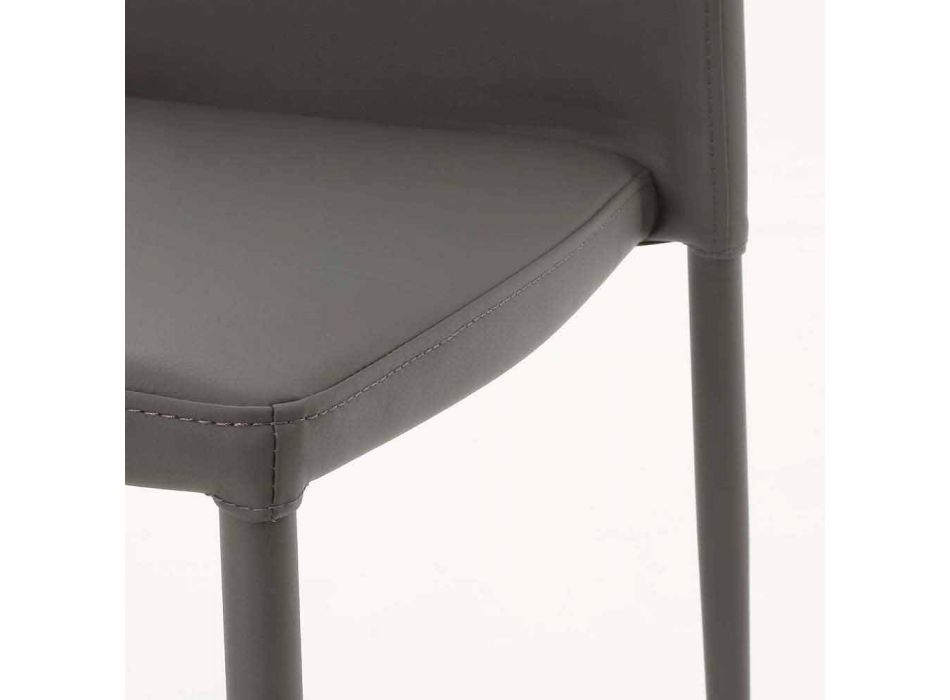 Chaise Caserta en métal recouverte d'éco-cuir, design moderne Viadurini