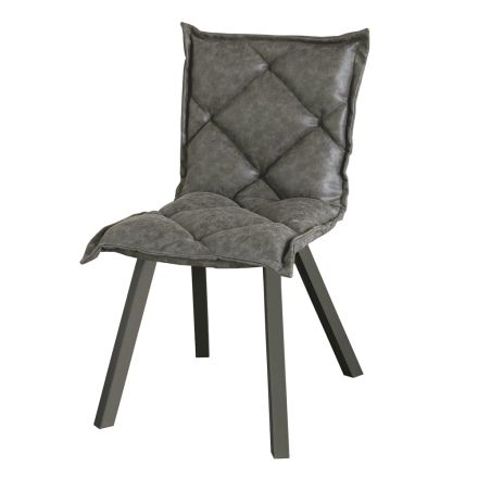 Chaise en métal peint et assise en Soft Vintage Made in Italy - Thani Viadurini
