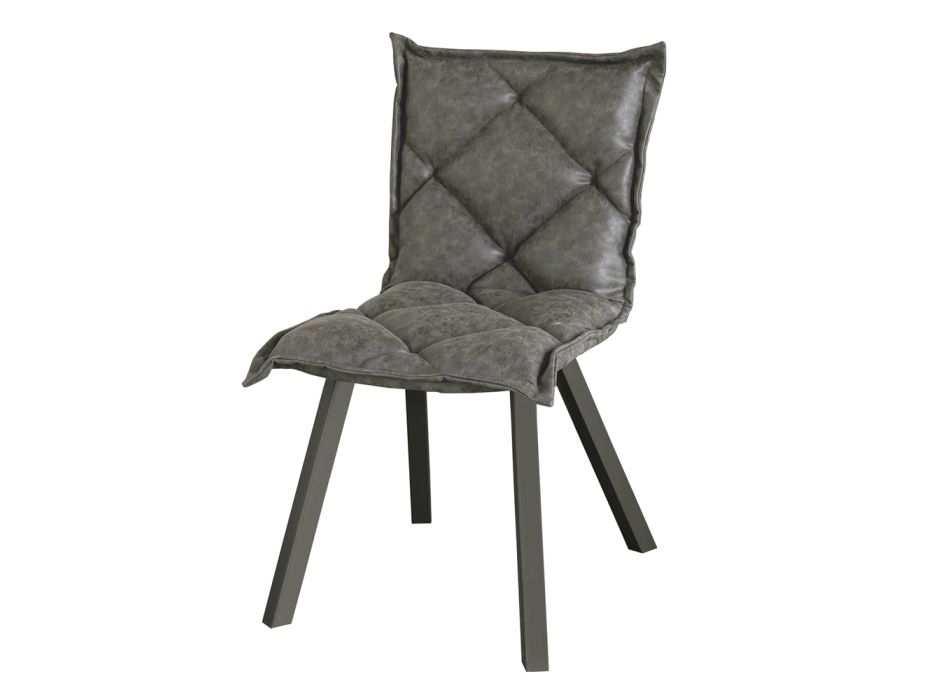 Chaise en métal peint et assise en Soft Vintage Made in Italy - Thani Viadurini