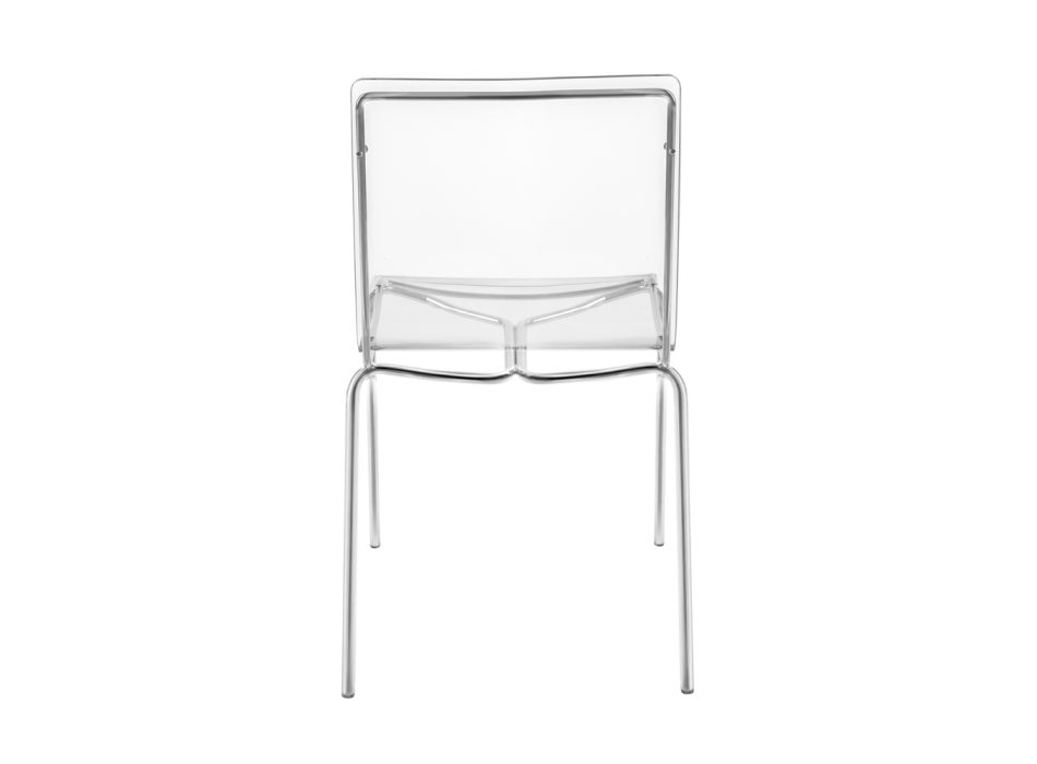 Chaise en plexiglas transparent et fer Made in Italy 2 pièces - Charlotte Viadurini