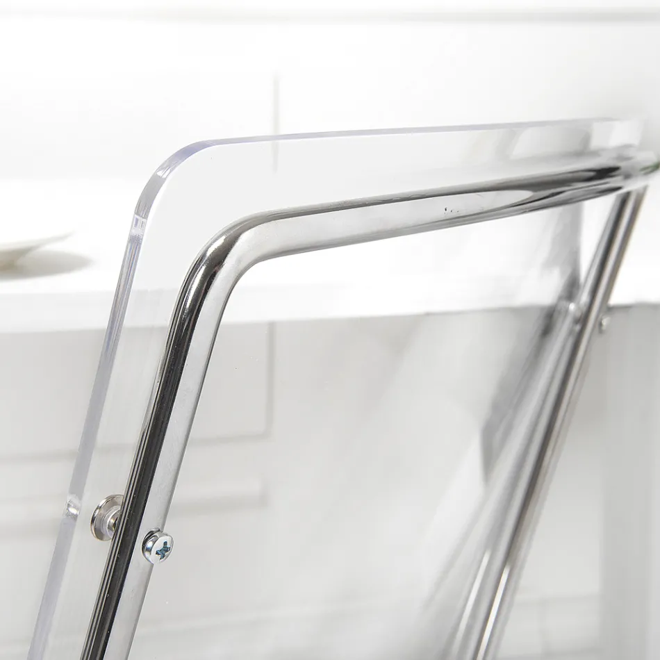 Chaise en plexiglas transparent et fer Made in Italy 2 pièces - Charlotte Viadurini