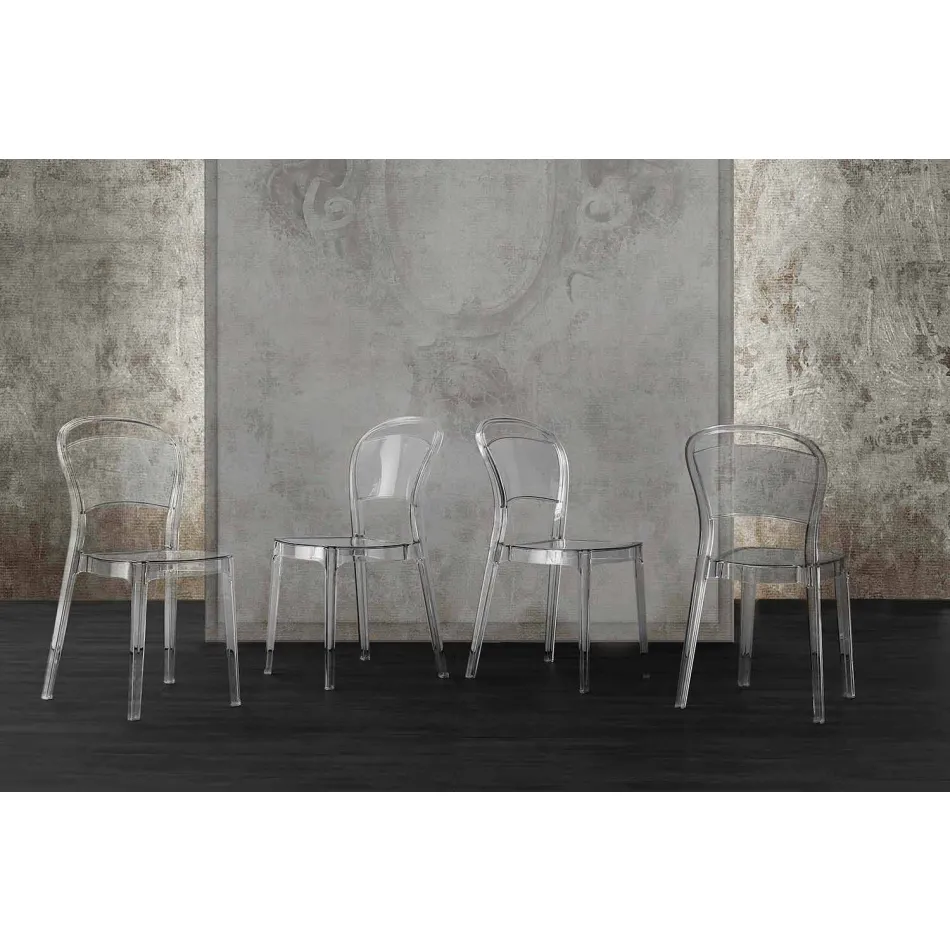 Chaise en polycarbonate transparent, design moderne - Yanis Viadurini