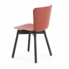 Chaise en polypropylène avec base en chêne teinté Made in Italy, 2 pièces - Scandio Viadurini