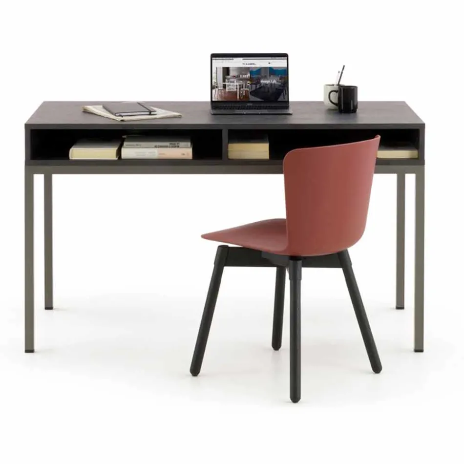 Chaise en polypropylène avec base en chêne teinté Made in Italy, 2 pièces - Scandio Viadurini