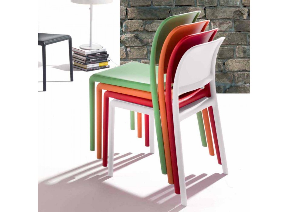 Chaise design moderne en résine et fibre de verre fabriquée en Italie Ravenna Viadurini
